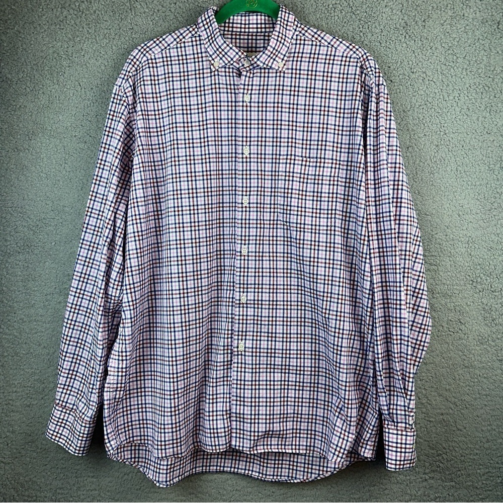 Miller Westby Mens Plaid Oxford Shirt Size Large Office Business Cowboy Classic